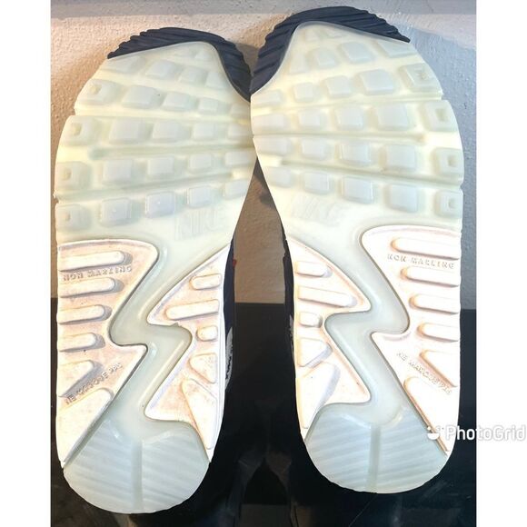 Nike Air Max 90 GS Denim Youth Low Sneaker Shoe DJ5177-100 White/Red/Blue 5Y - Picture 10 of 13